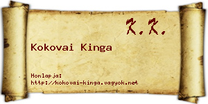Kokovai Kinga névjegykártya